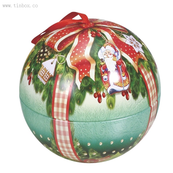 chocolate ball tin box with silk ribbon chocolate ball tin box with silk ribbon
