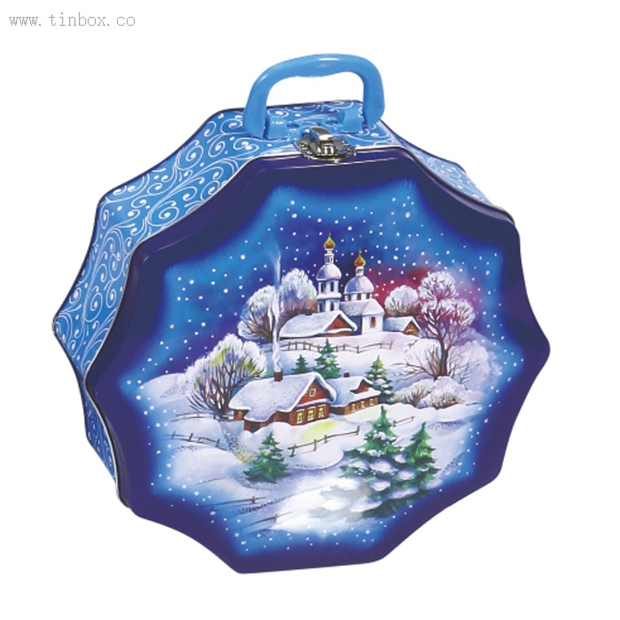 flower shaped chocolate tin box with handle flower shaped chocolate tin box with handle