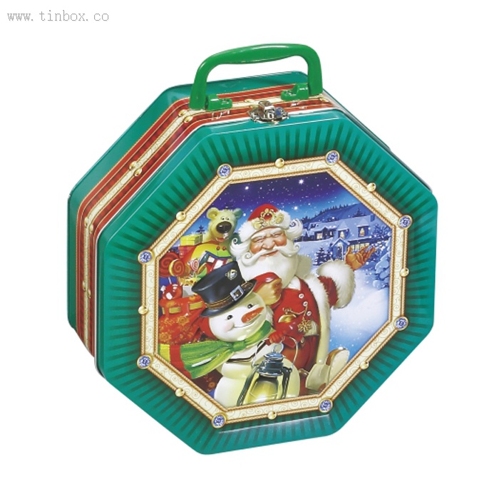 hexagonal chocolate tin box with handle hexagonal chocolate tin box with handle