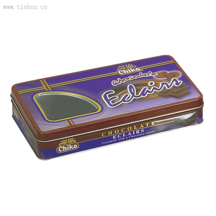 rectangular chocolate tin box with window rectangular chocolate tin box with window