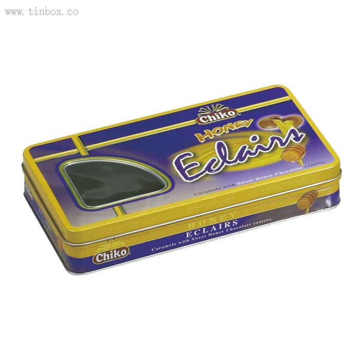 rectangle coffee tin box with window rectangle coffee tin box with window
