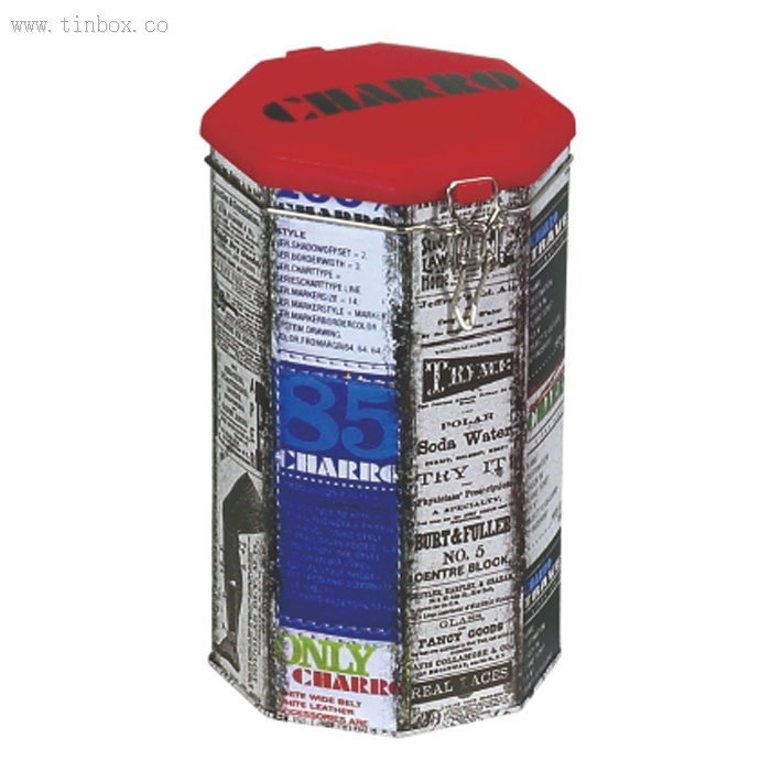 Octagon coffee tin box with airtight plastic lid Octagon coffee tin box with airtight plastic lid