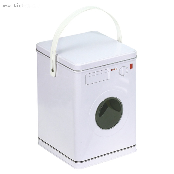 square coffee tin box with handle and window square coffee tin box with handle and window