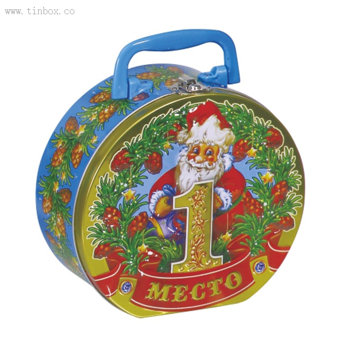 hinged round tea tin box with handle hinged round tea tin box with handle