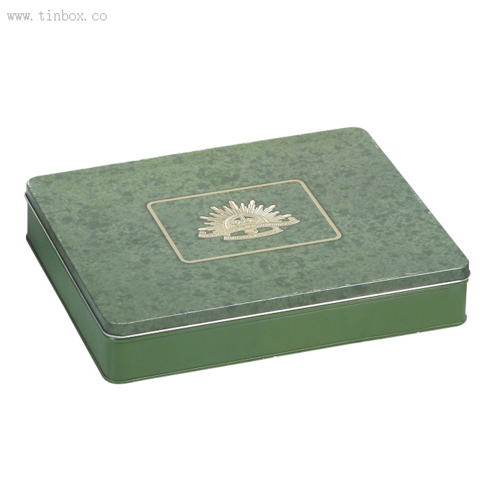 green rectangular tea tin box green rectangular tea tin box