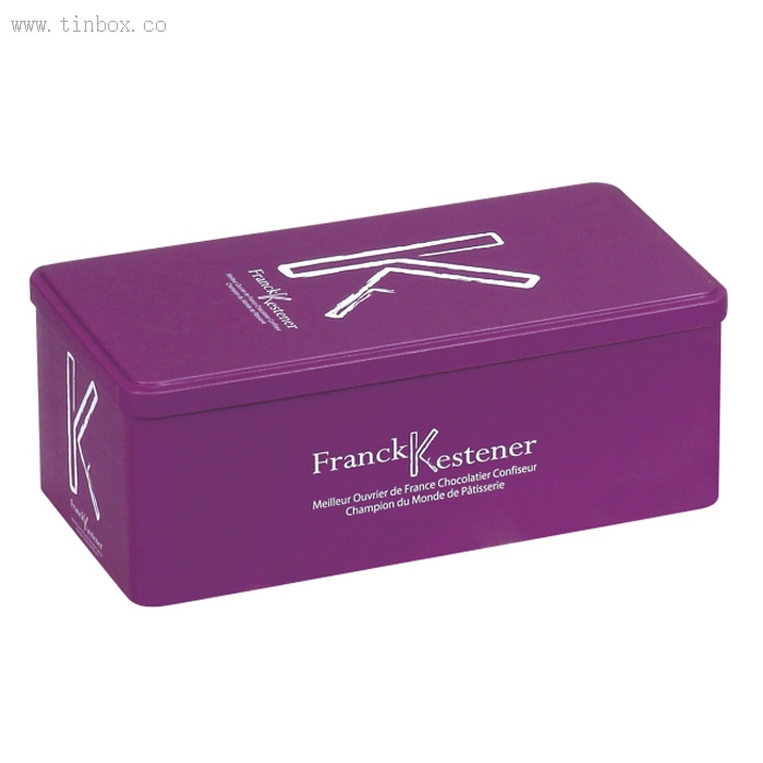 purple rectangular tea tin box purple rectangular tea tin box