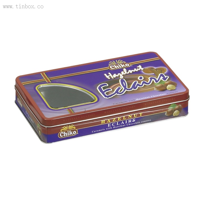 rectangular tea tin box with window rectangular tea tin box with window