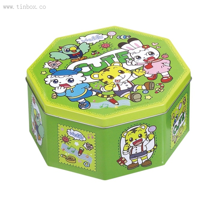 Christmas octagonal tea tin box Christmas octagonal tea tin box