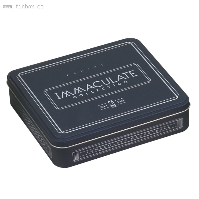 black rectangular tea tin box with stepped lid black rectangular tea tin box with stepped lid