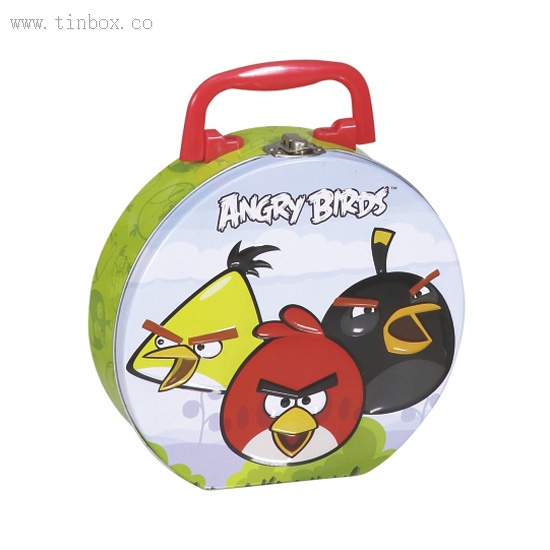 angry bird D-shaped lunch tin box angry bird D-shaped lunch tin box
