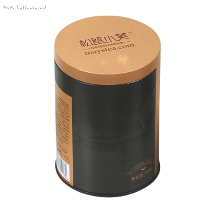 round tea tin box with plug lid round tea tin box with plug lid