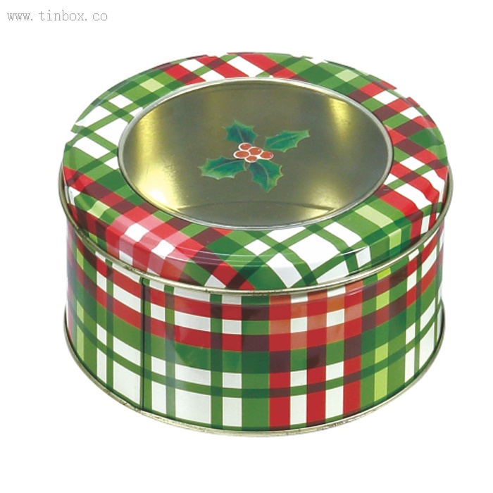 round tea tin box with window round tea tin box with window