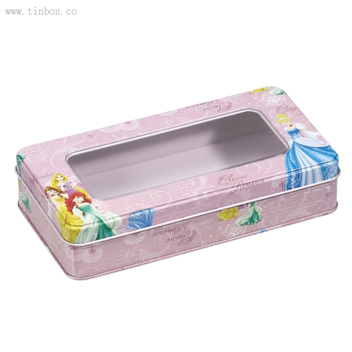 rectangular window tea tin box rectangular window tea tin box