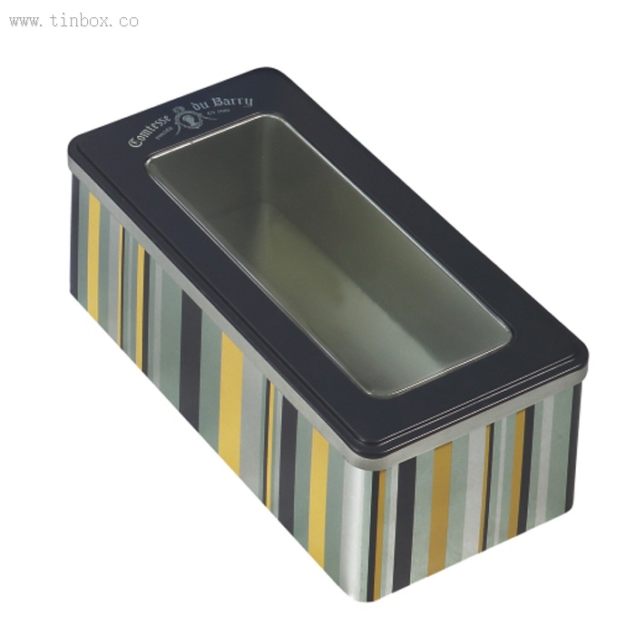 rectangular tea tin box with lid window rectangular tea tin box with lid window