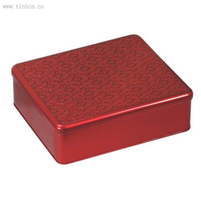 rectangular tea tin box with flower embossing rectangular tea tin box with flower embossing