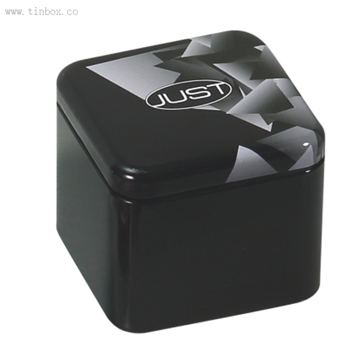 square tea tin box with neck-in lid square tea tin box with neck-in lid