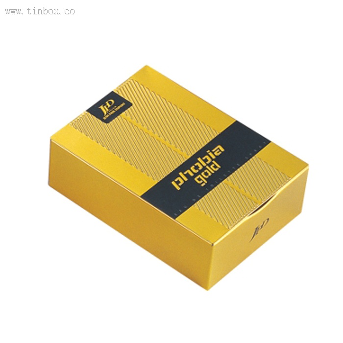 JPD phobia gold cosmetic tin box JPD phobia gold cosmetic tin box