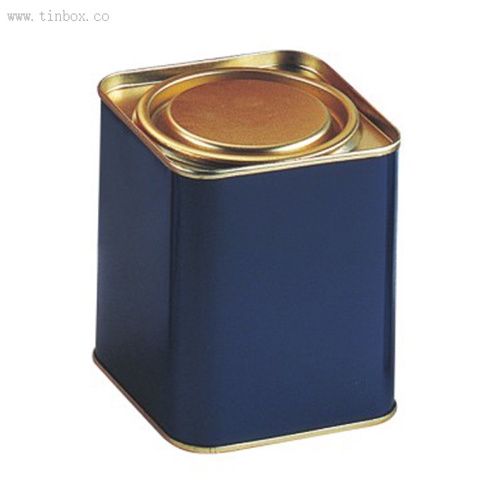 Vintage tea tin box with lever lid Vintage tea tin box with lever lid