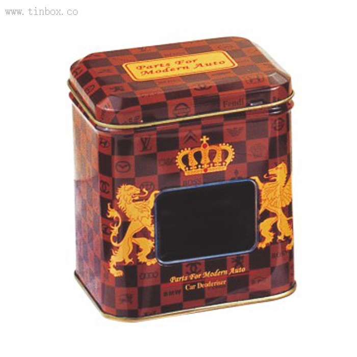 rectangular tea Tin Box with body window rectangular tea Tin Box with body window