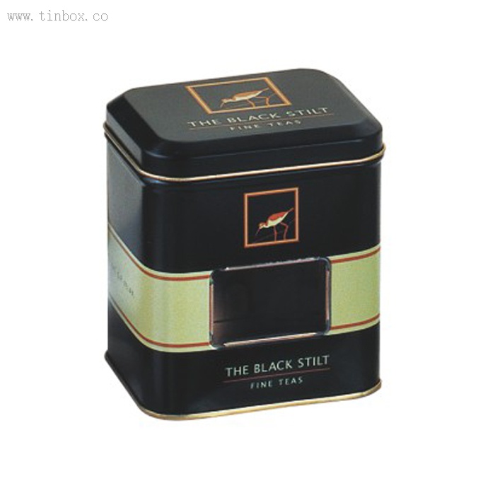 rectangular tea Tin Box with window rectangular tea Tin Box with window
