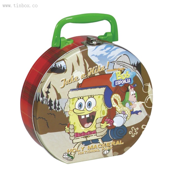 round wine tin box with handle round wine tin box with handle