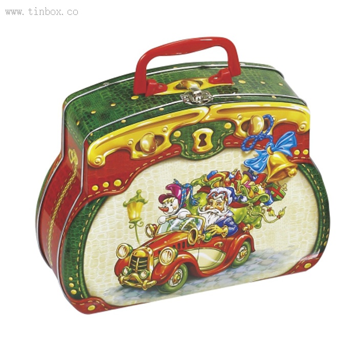 Christmas handbag shaped wine tin box Christmas handbag shaped wine tin box