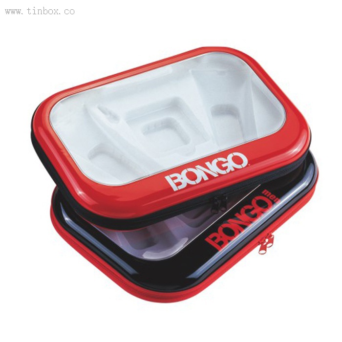 PVC window rectangular zipper cosmetic tin box PVC window rectangular zipper cosmetic tin box