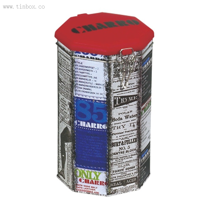 airtight octagonal wine tin box with metal latch airtight octagonal wine tin box with metal latch