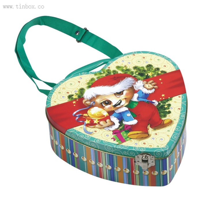 heart wine tin box with handle and lock heart wine tin box with handle and lock