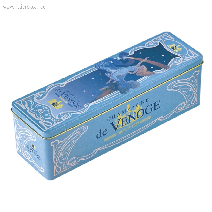 rectangle hinged wine tin box rectangle hinged wine tin box
