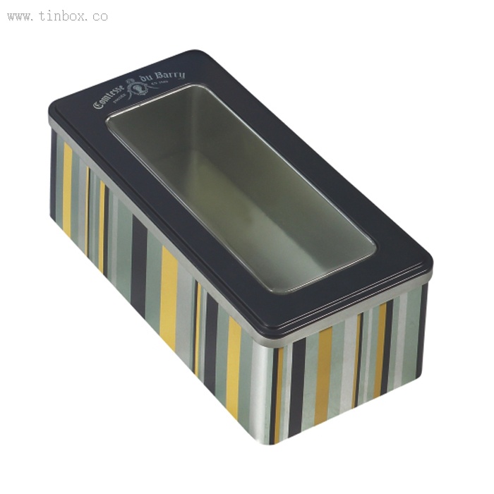 rectangle wine tin box with clear window rectangle wine tin box with clear window