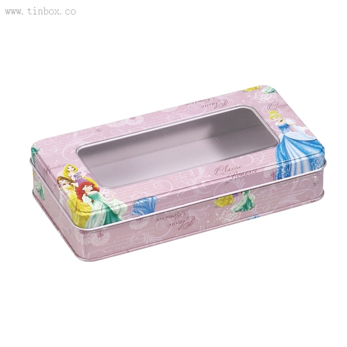 Disney rectangular PVC window watch tin box Disney rectangular PVC window watch tin box