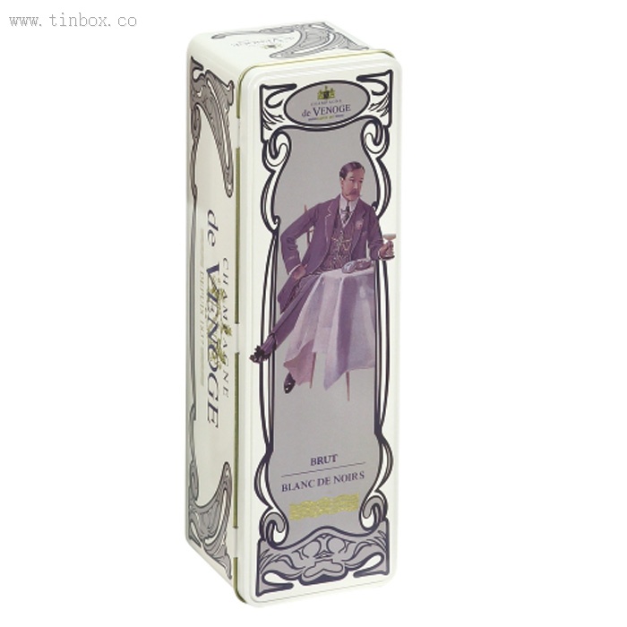 rectangular wine tin box with hinged lid rectangular wine tin box with hinged lid