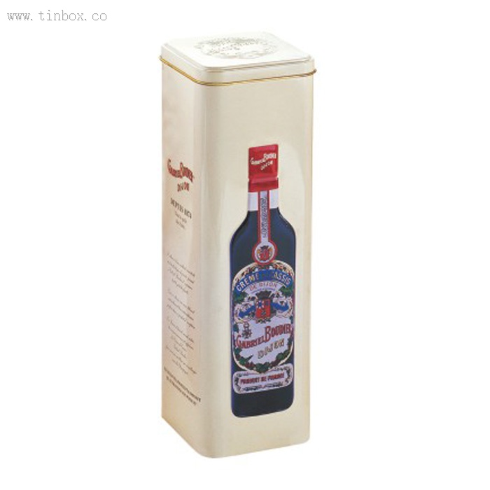 square wine tin box with step lid square wine tin box with step lid