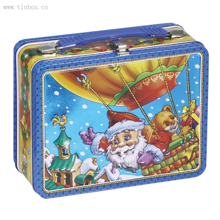 rectangular biscuit hinged tin box with handle rectangular biscuit hinged tin box with handle