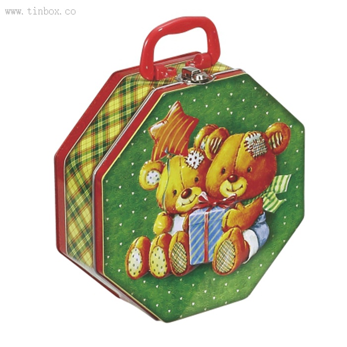 octagonal biscuit tin box with handle octagonal biscuit tin box with handle