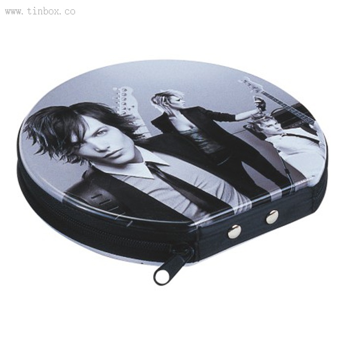 Round zipper CD Tin Box Round zipper CD Tin Box