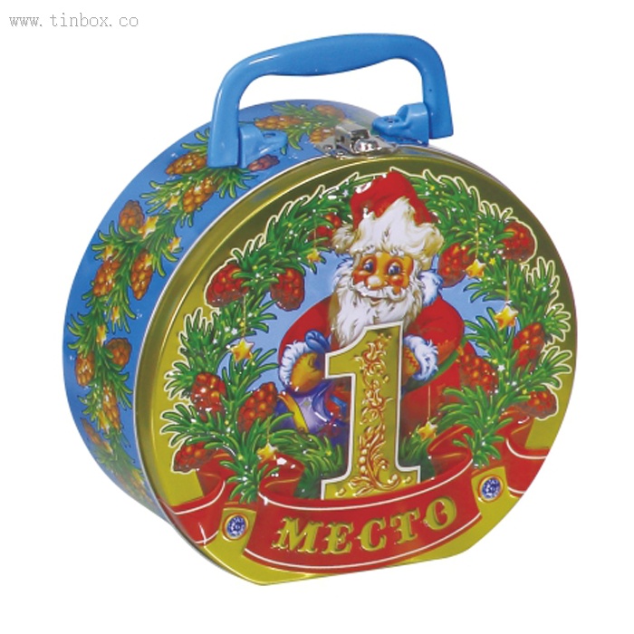 round Christmas biscuit tin box round Christmas biscuit tin box