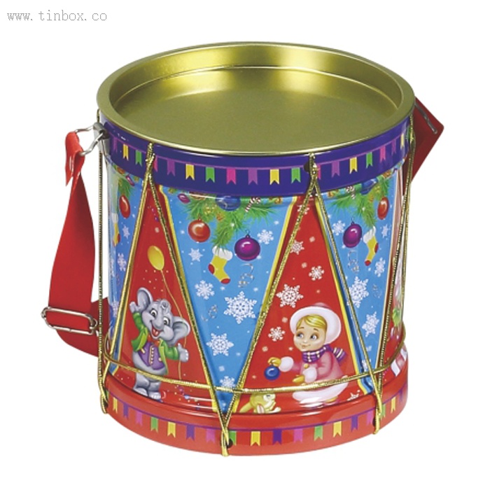 Christmas drum tin box Christmas drum tin box