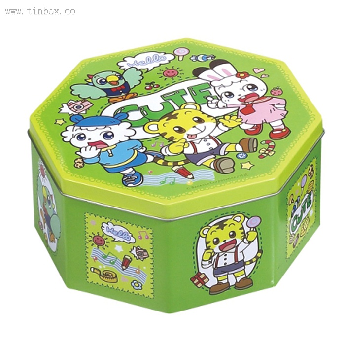 Christmas octagonal biscuit tin box Christmas octagonal biscuit tin box