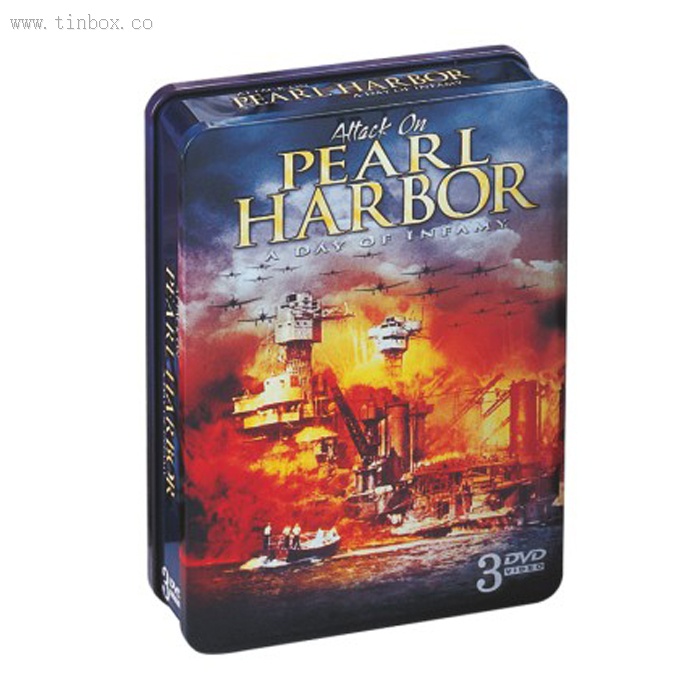 rectangular double lid DVD tin case rectangular double lid DVD tin case