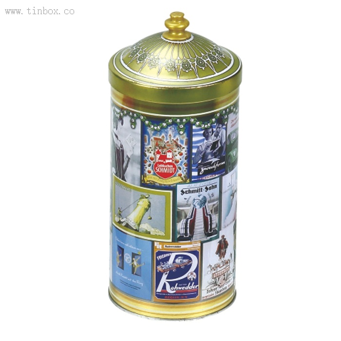 Round Tower house shaped biscuit tin box Round Tower house shaped biscuit tin box
