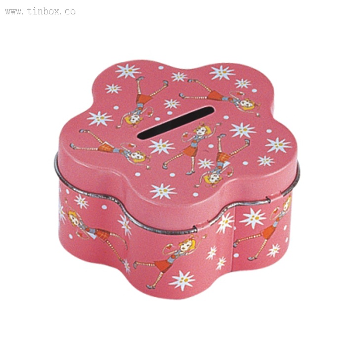 flower shaped coin tin box flower shaped coin tin box