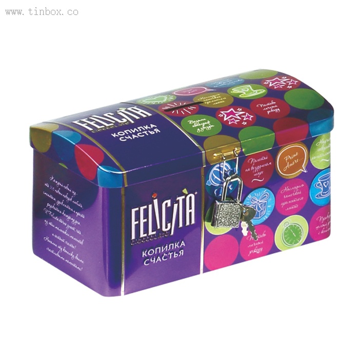 Felicita rectangular storage coin tin box Felicita rectangular storage coin tin box