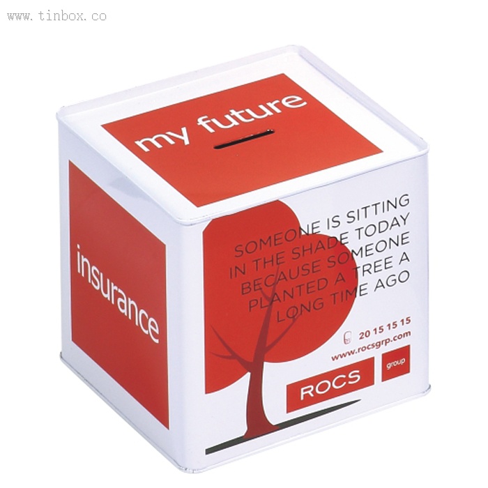 OCS Group square coin collection storage tin box OCS Group square coin collection storage tin box
