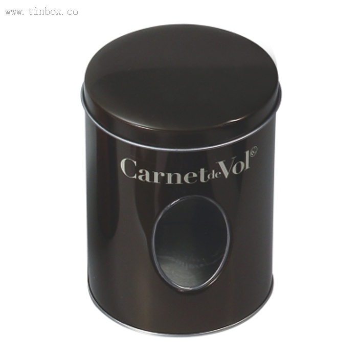 round biscuit tin box with window body round biscuit tin box with window body