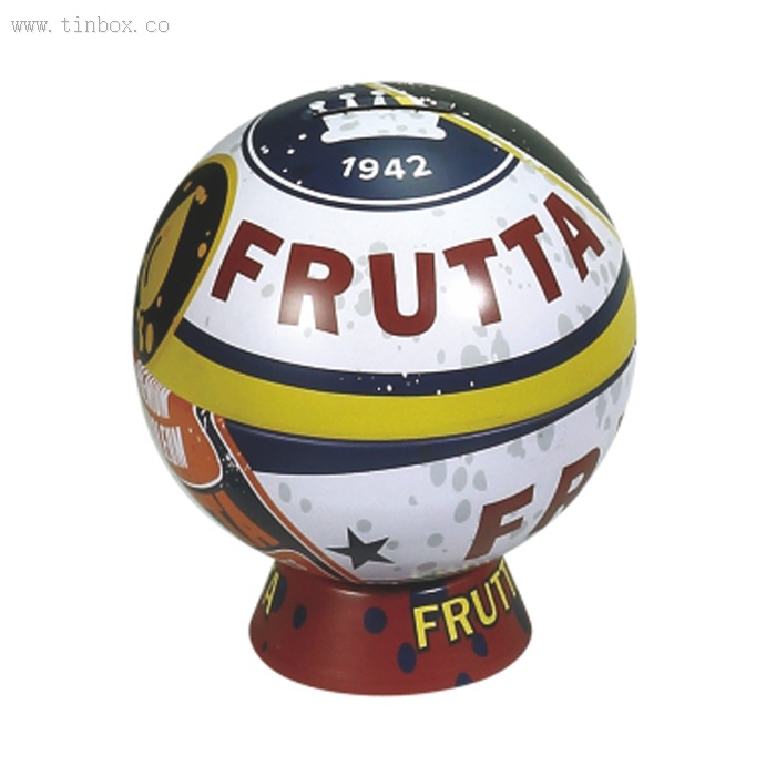 FRUTTA globe Coin Money Saving Tin Box FRUTTA globe Coin Money Saving Tin Box
