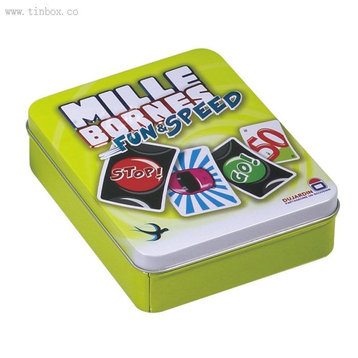 MILLE BORNES Card Games, Playing Cards tin box MILLE BORNES Card Games, Playing Cards tin box
