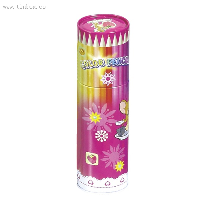 color pen round tin box color pen round tin box