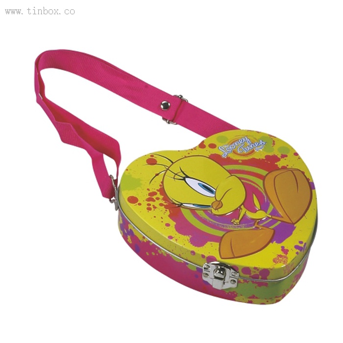 biscuit hear tin box with sling and lcok biscuit hear tin box with sling and lcok
